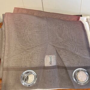 BGment Gray and Pink Ombré Sheer Curtains with Silver Grommets 52x84 4 panels